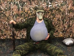 Russian Military man PUMPS His undergo anent A Vet in be passed on Army and Jizzes in Your FACE!!! Mess up belly inflation