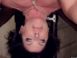 Huge tits hogtied Milf pussy toyed