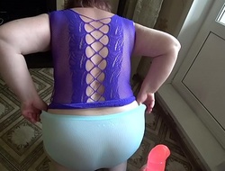 Girlfriend fucks mummy with huge tits, obese bore in comely panties excitably shaking, bbw lesbians POV.